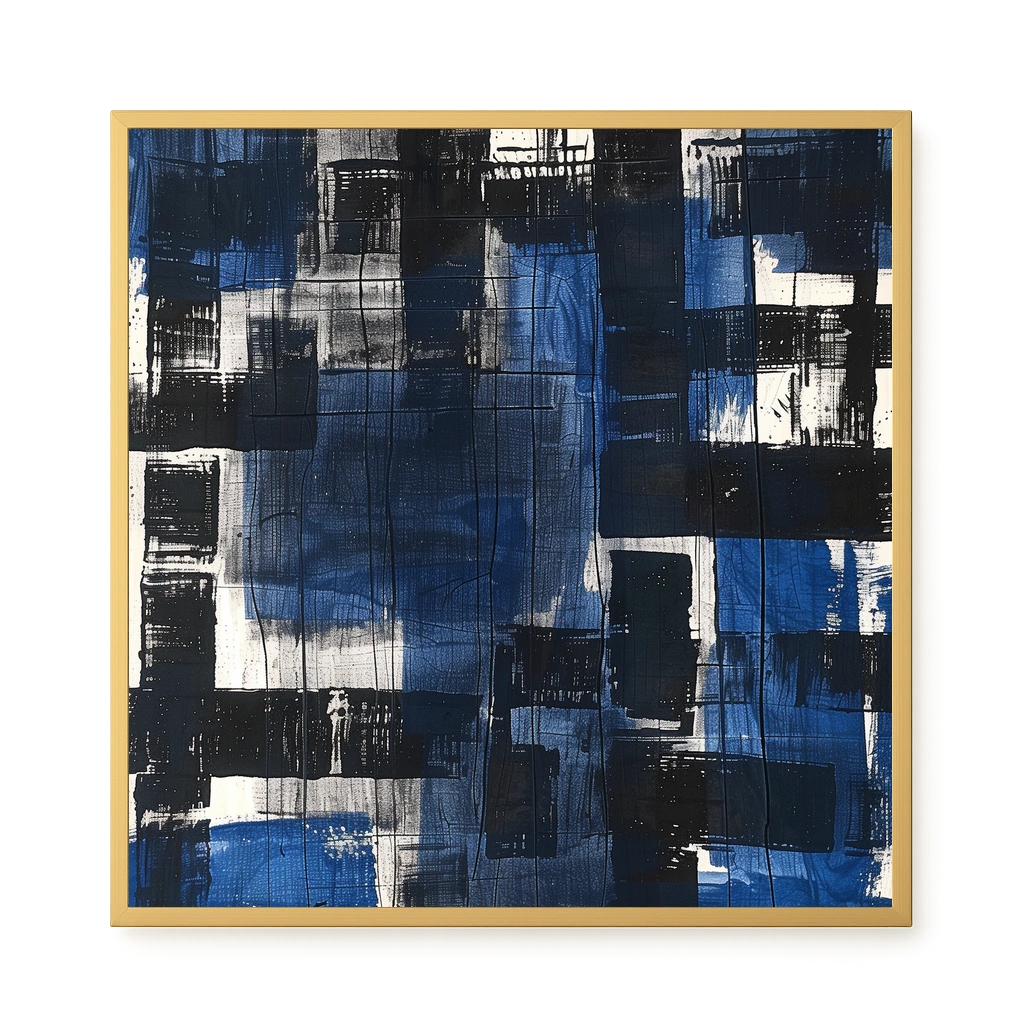 Blue Blocks Canvas Wall Art