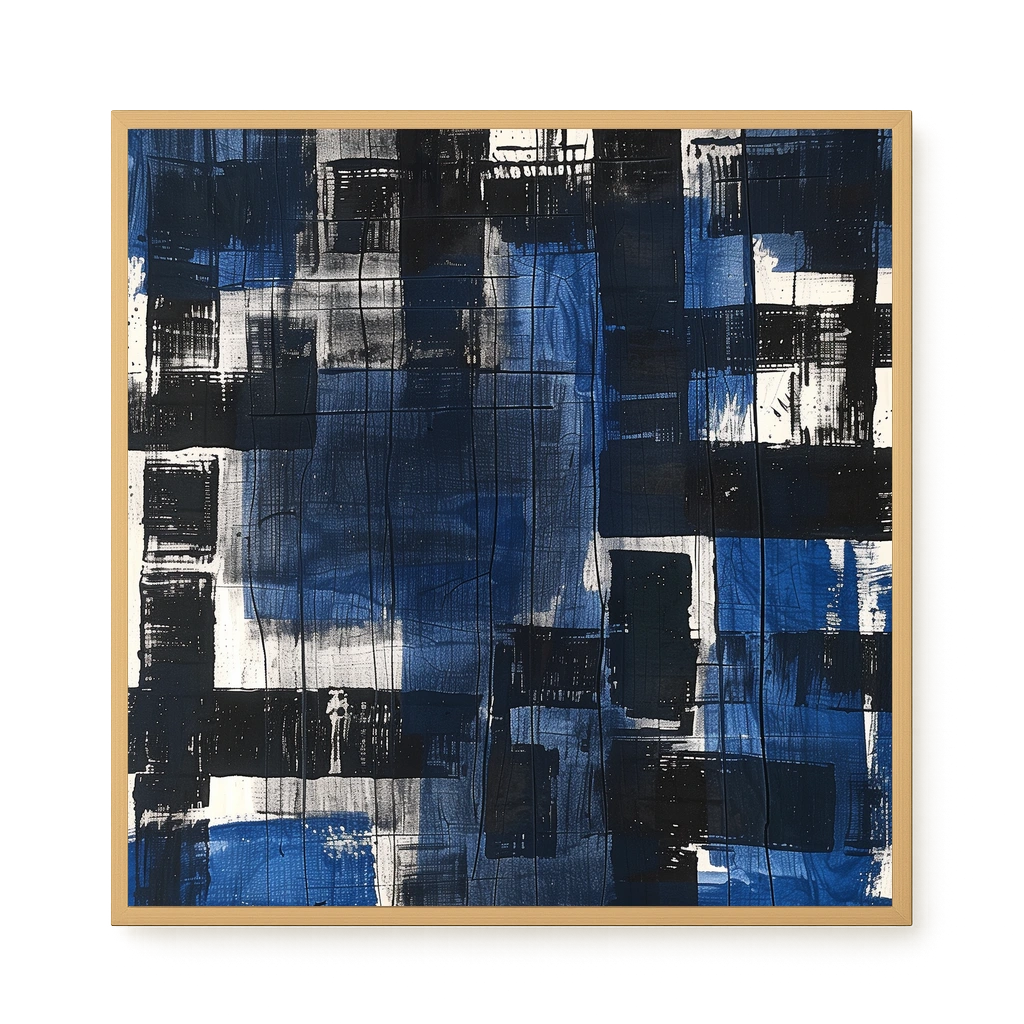 Blue Blocks Canvas Wall Art