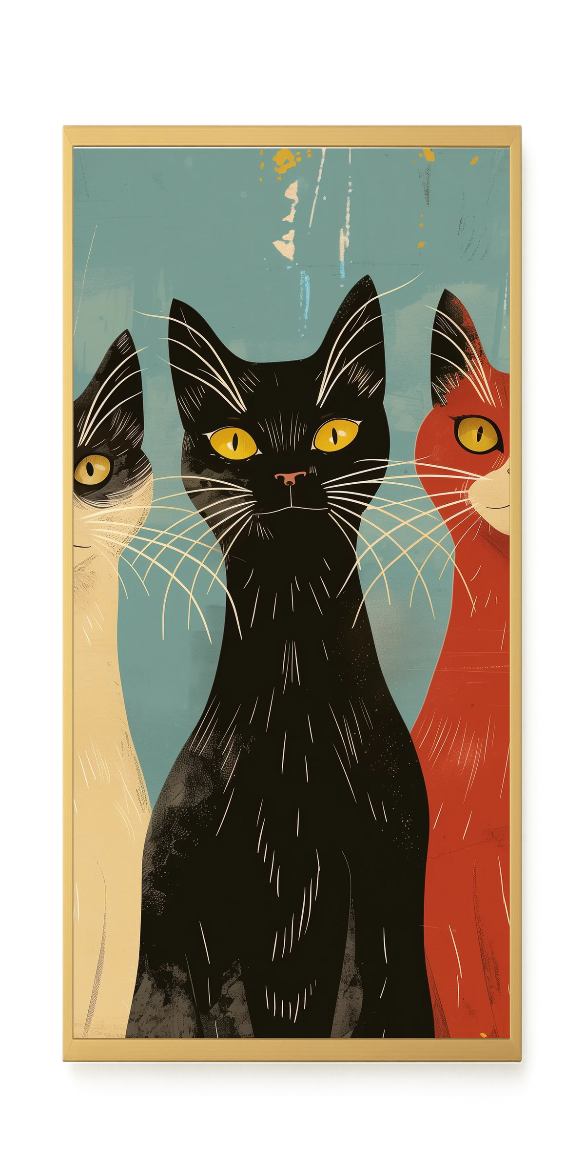 Three Cats Canvas Wall Art