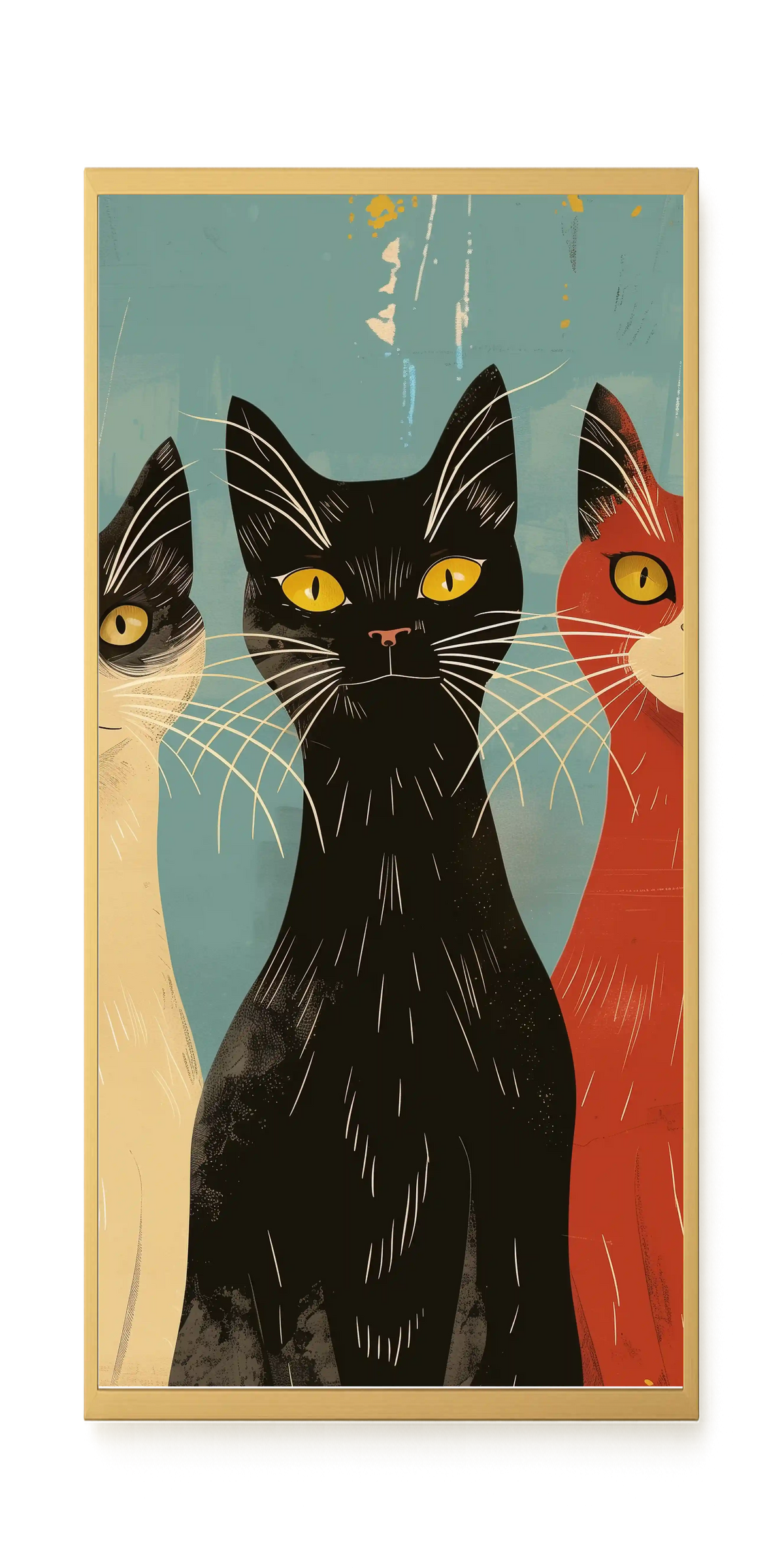 Three Cats Canvas Wall Art