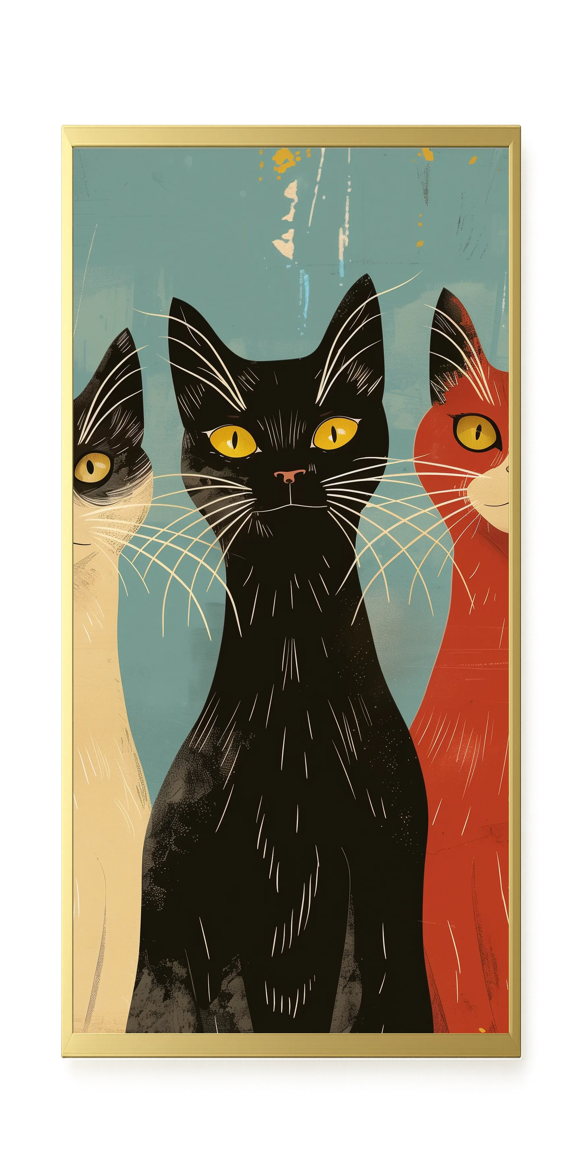 Three Cats Canvas Wall Art