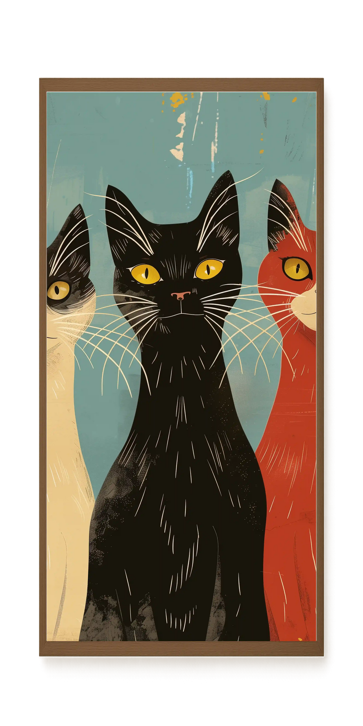 Three Cats Canvas Wall Art