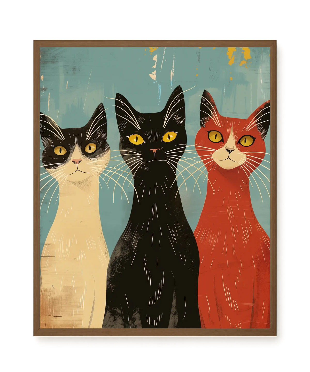 Three Cats Canvas Wall Art
