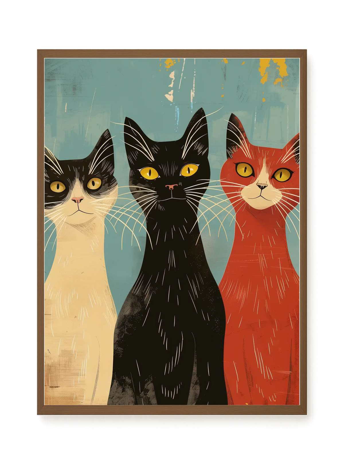 Three Cats Canvas Wall Art