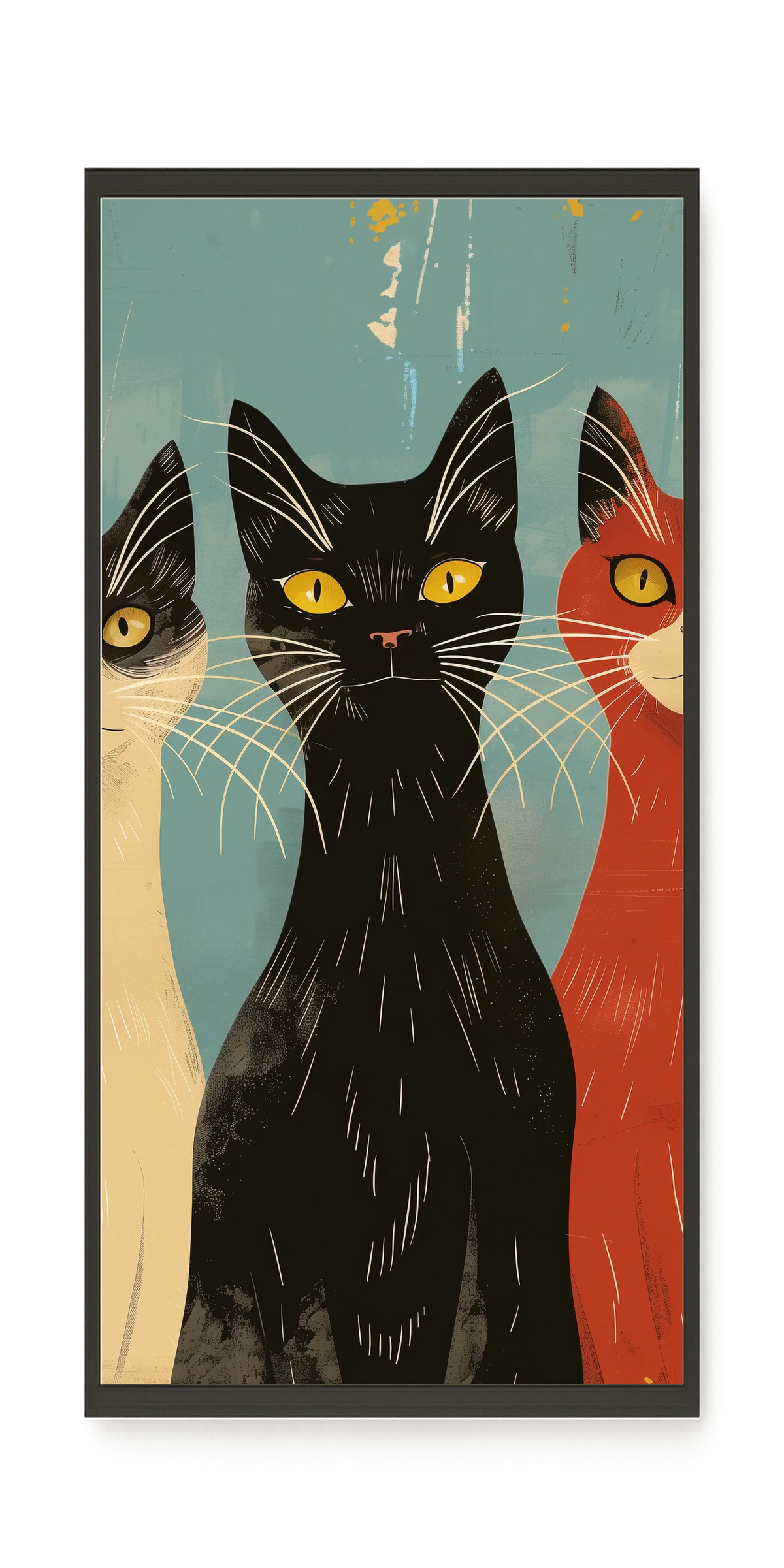 Three Cats Canvas Wall Art