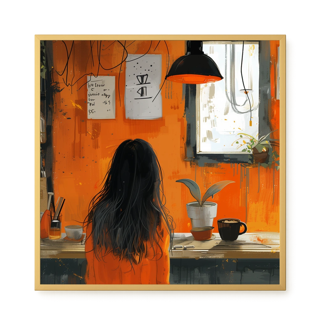 Orange Café Canvas Print