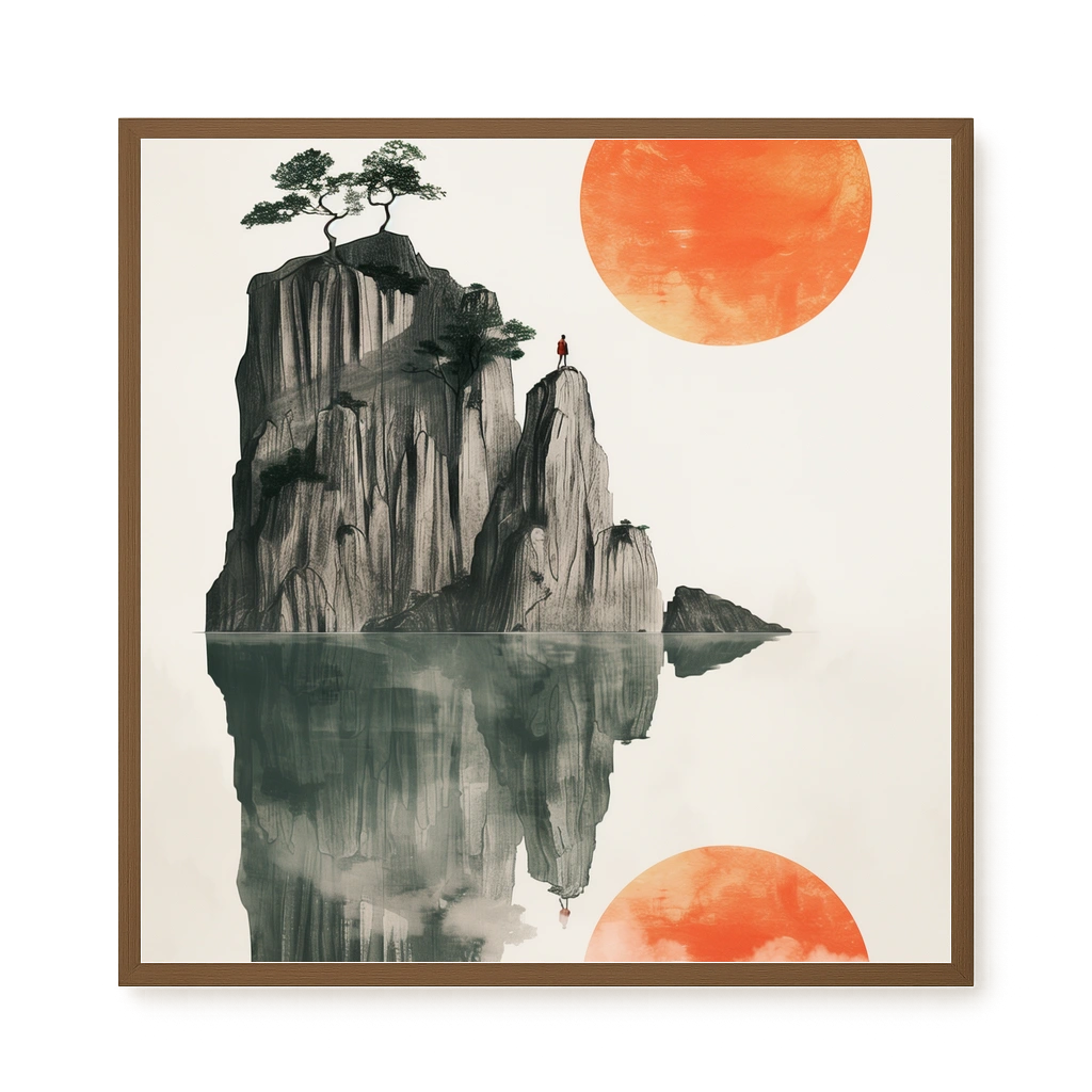 Misty Lake Canvas Wall Art