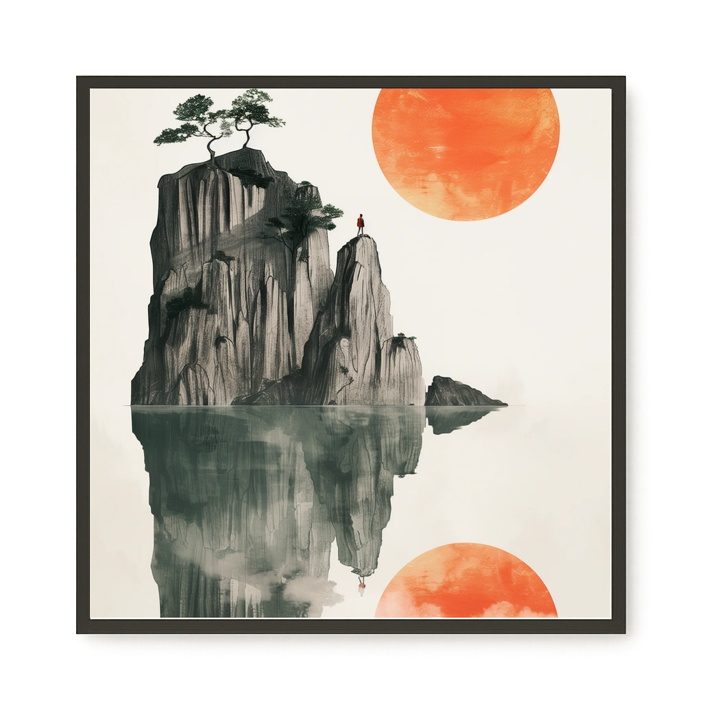 Misty Lake Canvas Wall Art