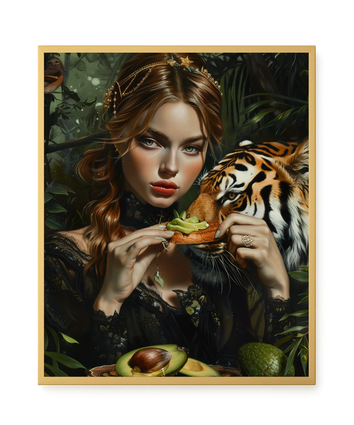 Tiger & Avocado Canvas Print