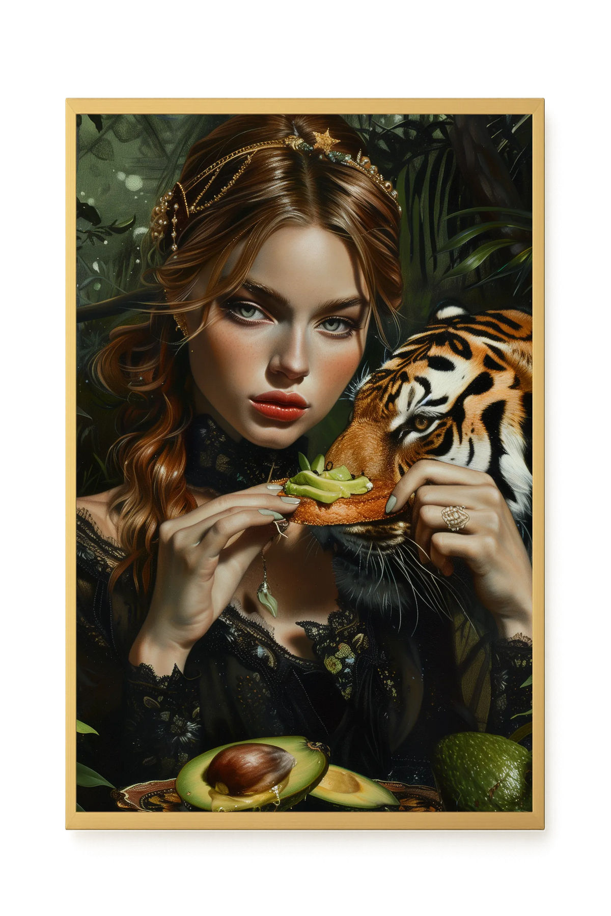 Tiger & Avocado Canvas Print