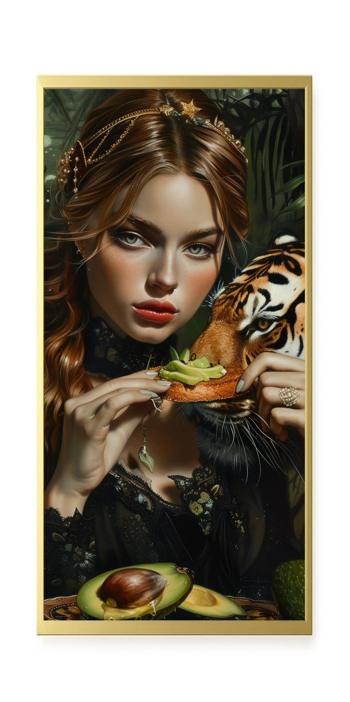 Tiger & Avocado Canvas Print