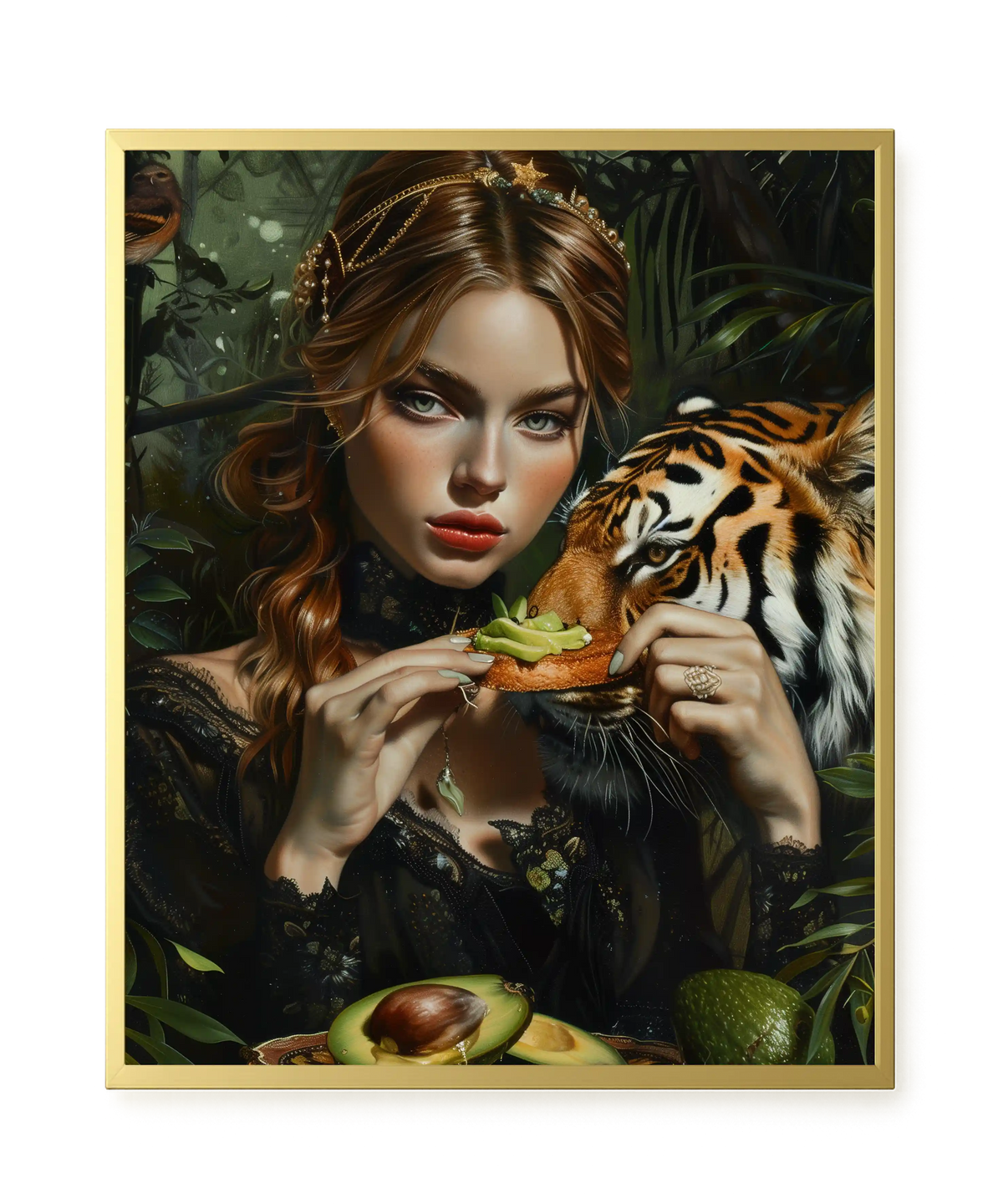 Tiger & Avocado Canvas Print