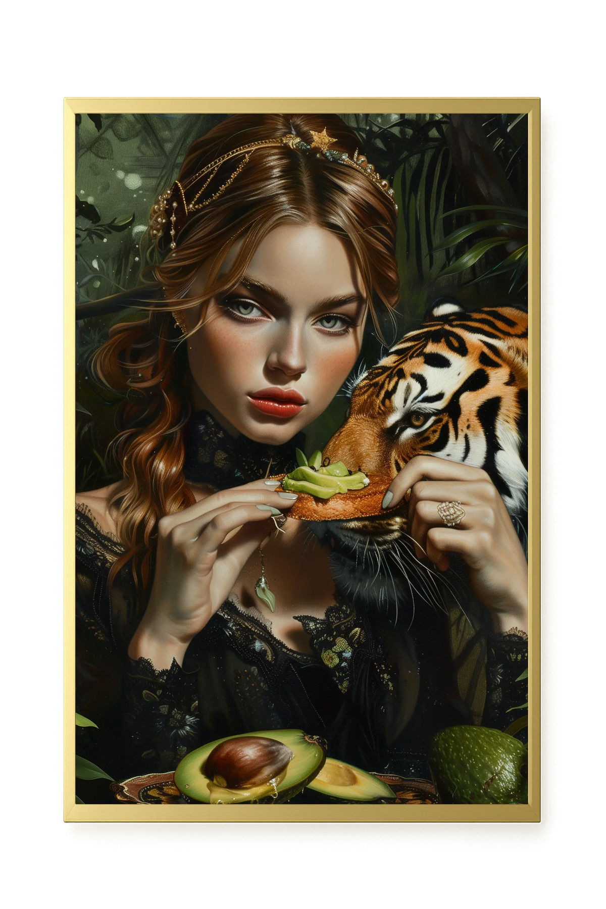 Tiger & Avocado Canvas Print