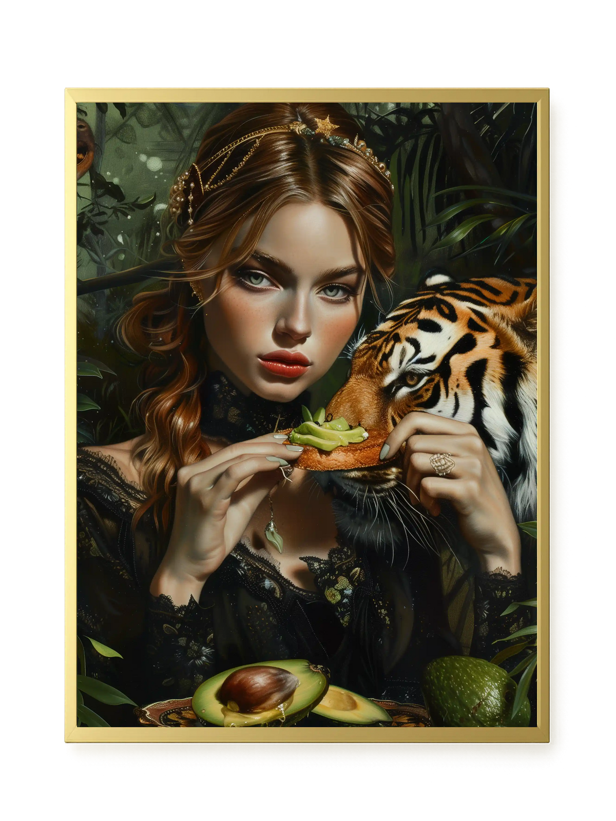 Tiger & Avocado Canvas Print