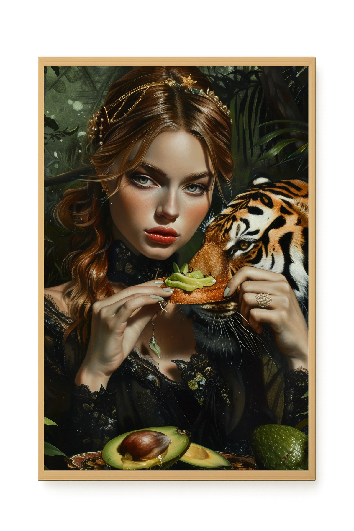 Tiger & Avocado Canvas Print