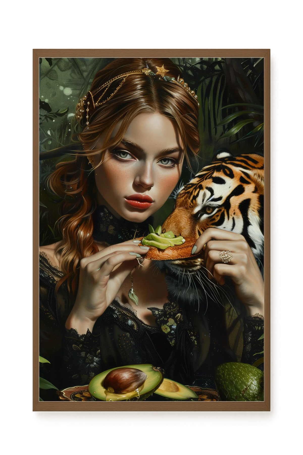 Tiger & Avocado Canvas Print