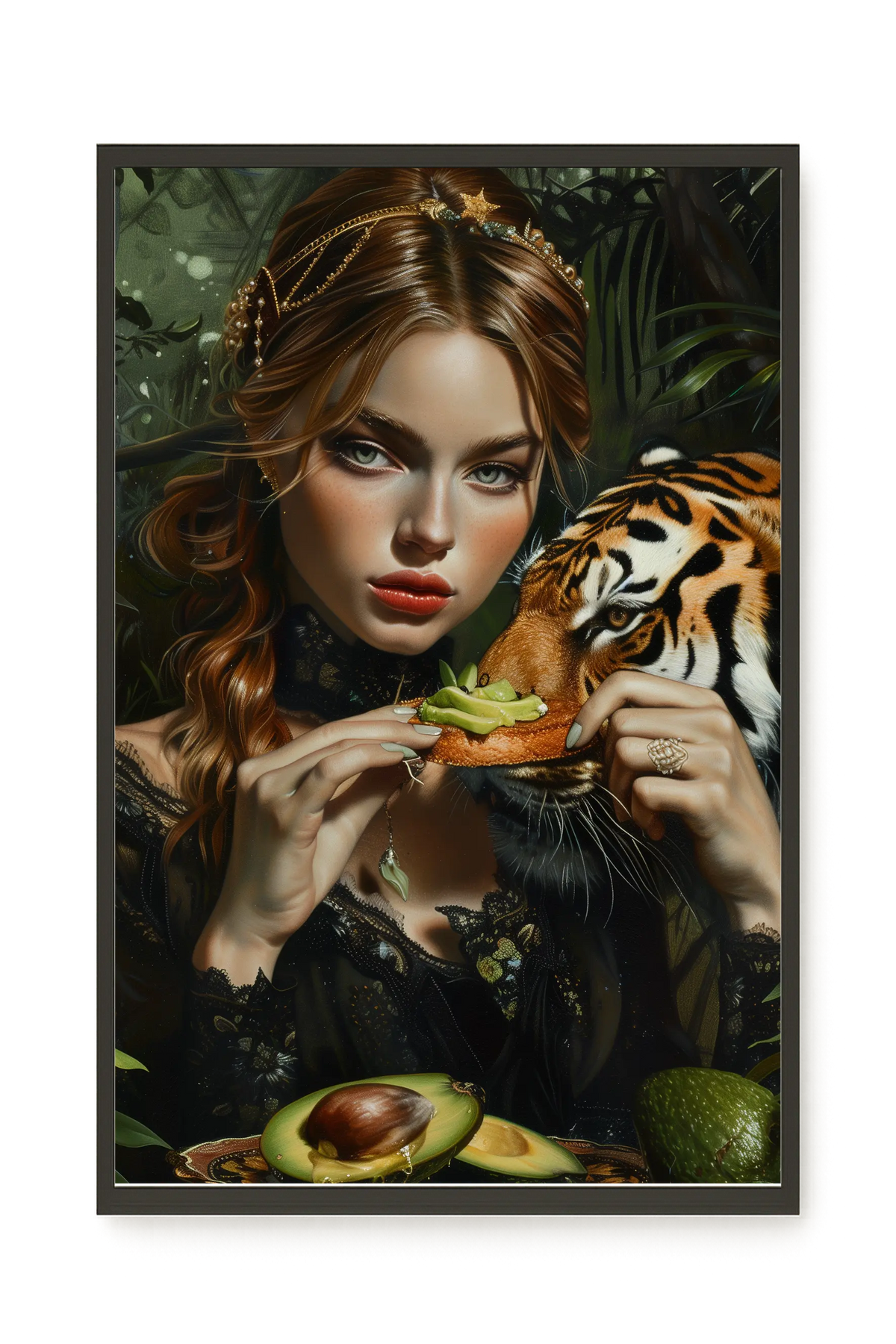 Tiger & Avocado Canvas Print