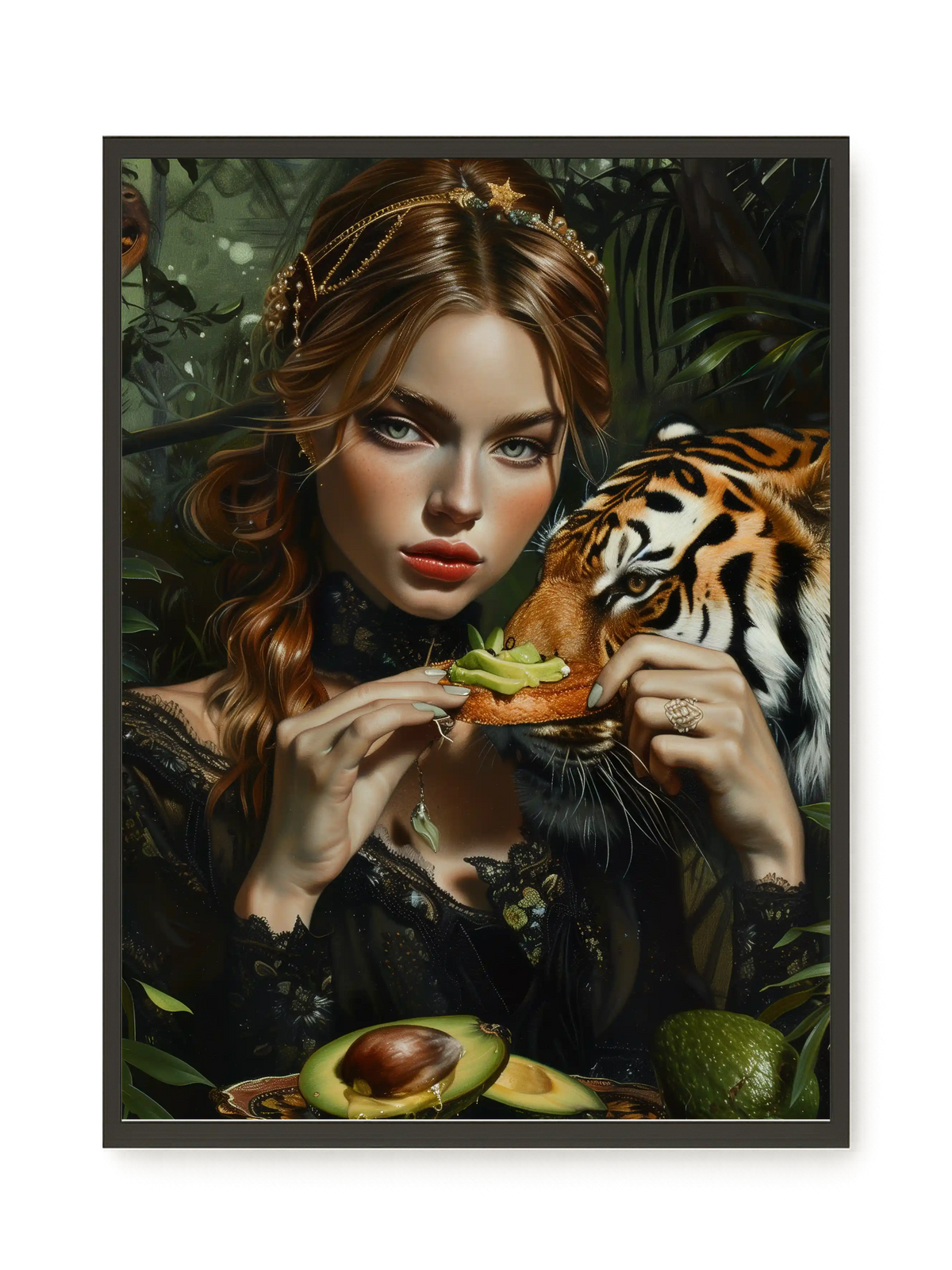 Tiger & Avocado Canvas Print