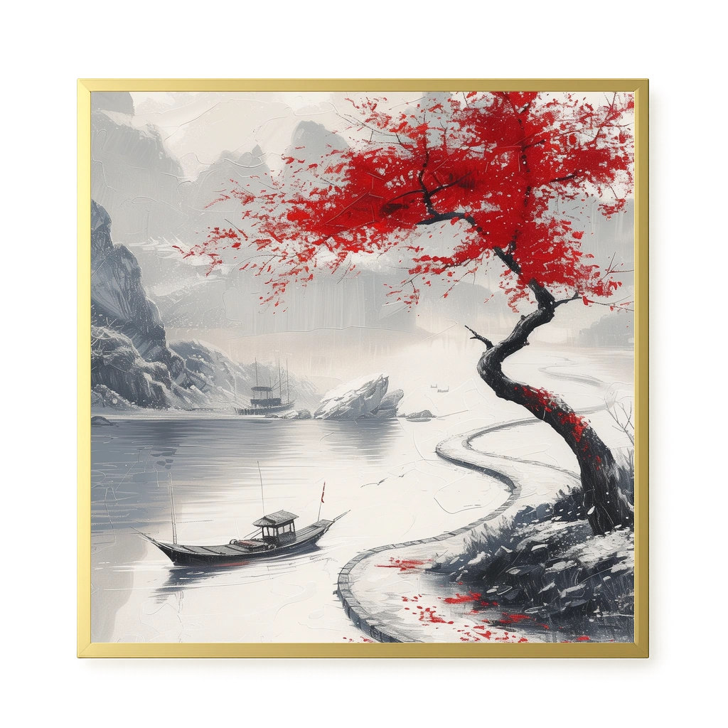 Red Tree Canvas Wall Art