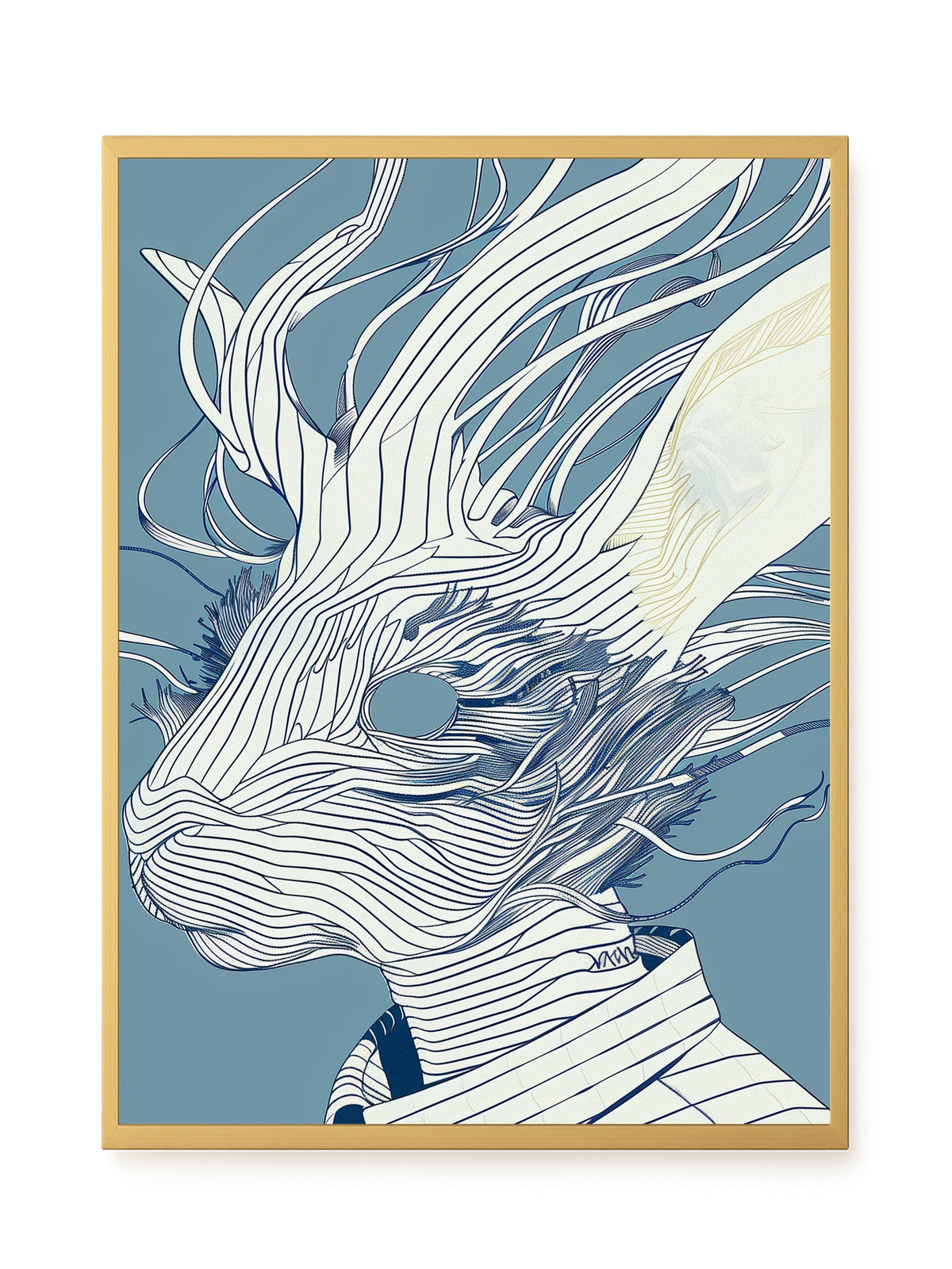 Line Rabbit Canvas Wall Art
