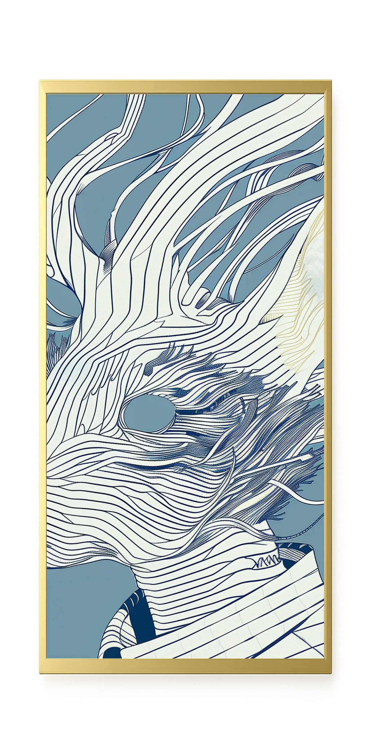 Line Rabbit Canvas Wall Art