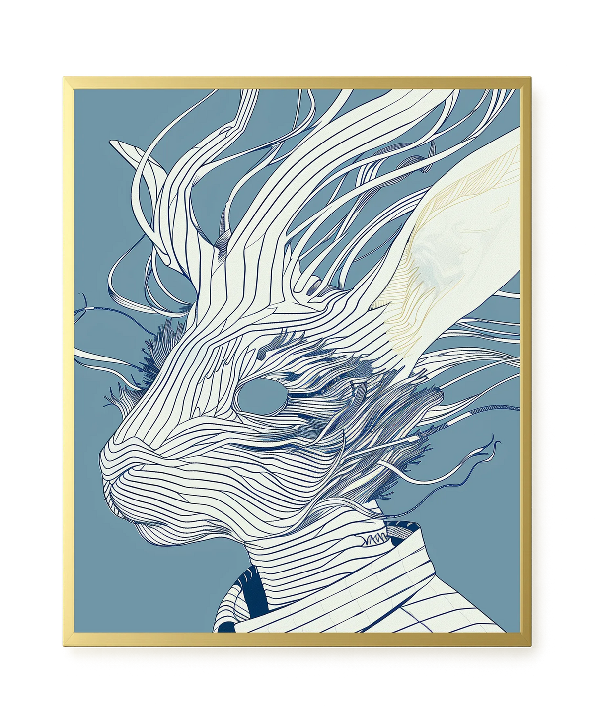 Line Rabbit Canvas Wall Art