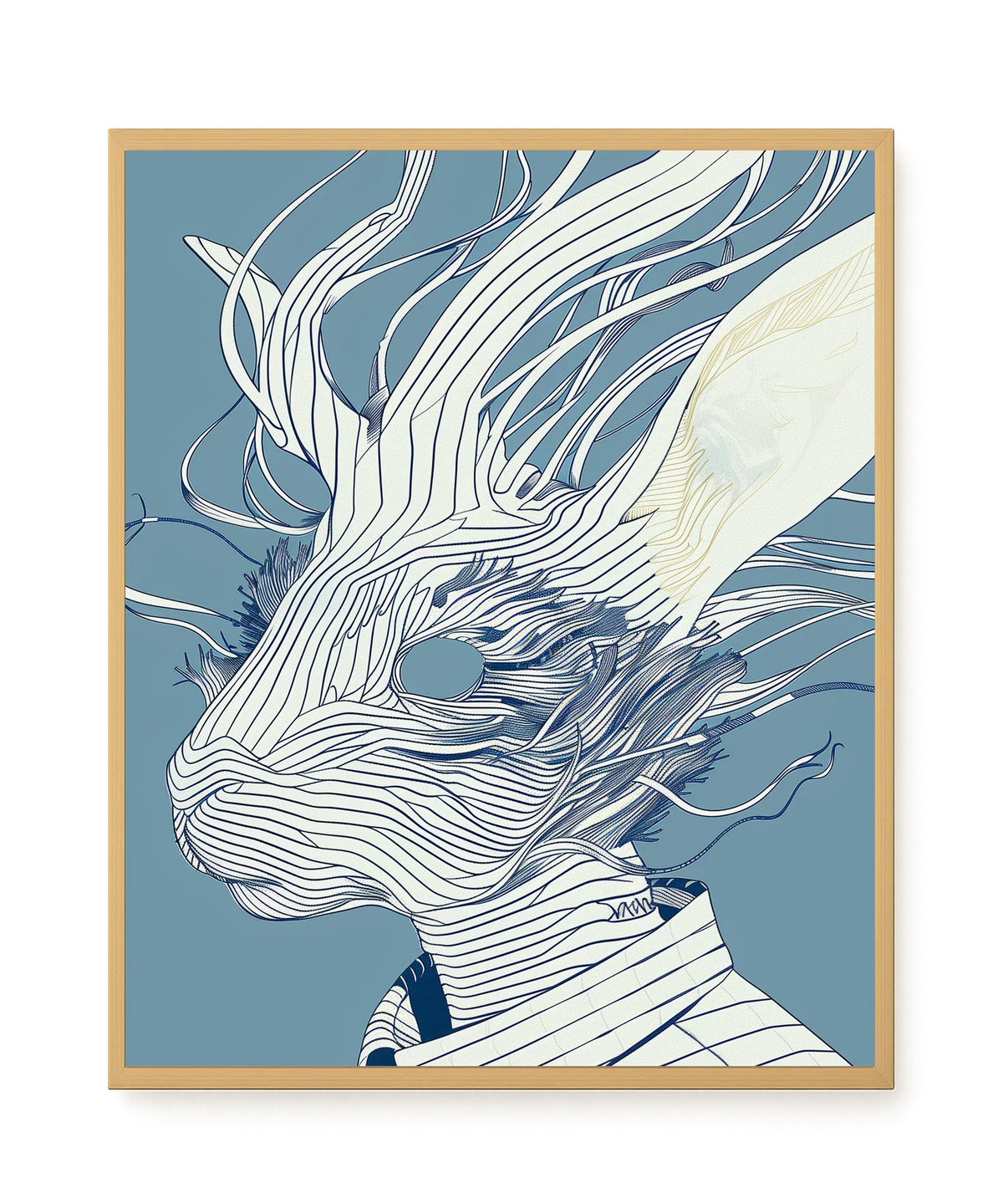 Line Rabbit Canvas Wall Art