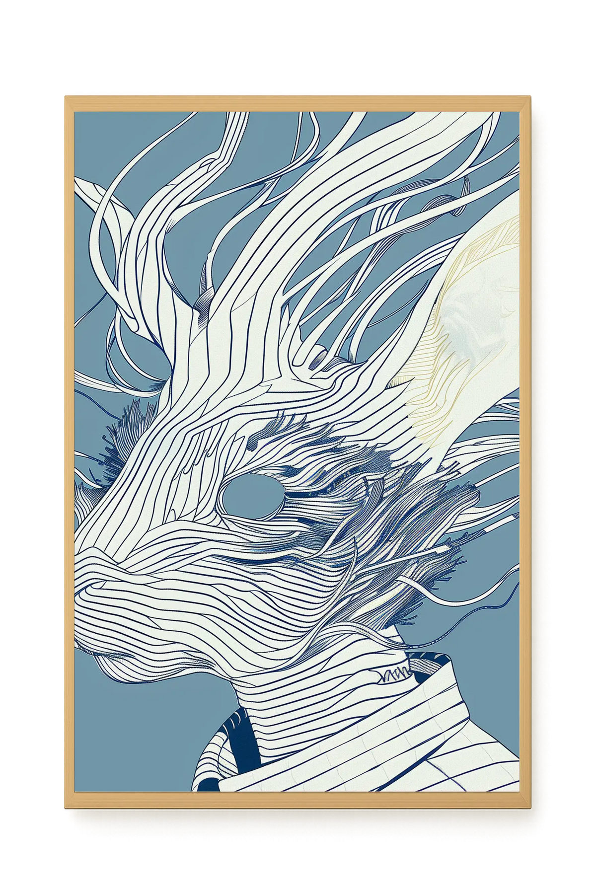 Line Rabbit Canvas Wall Art