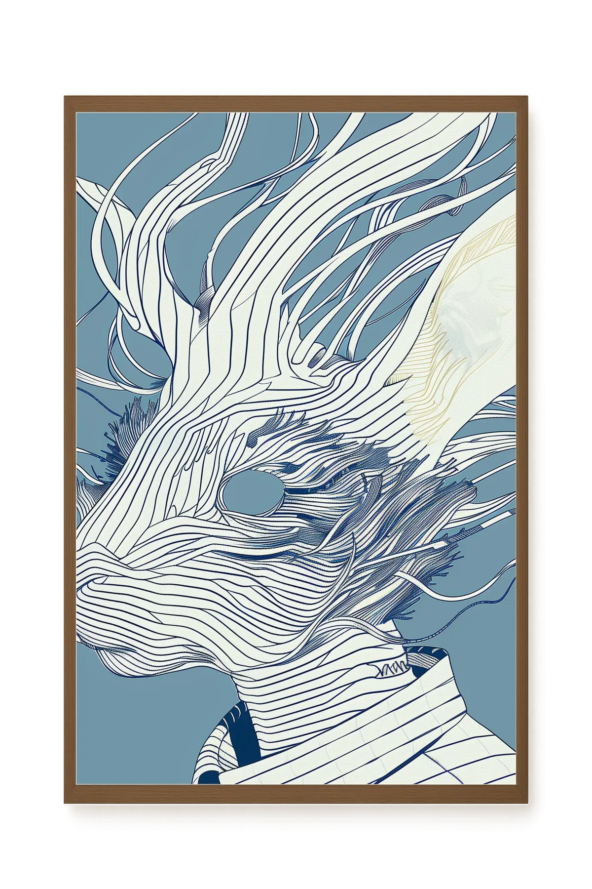 Line Rabbit Canvas Wall Art