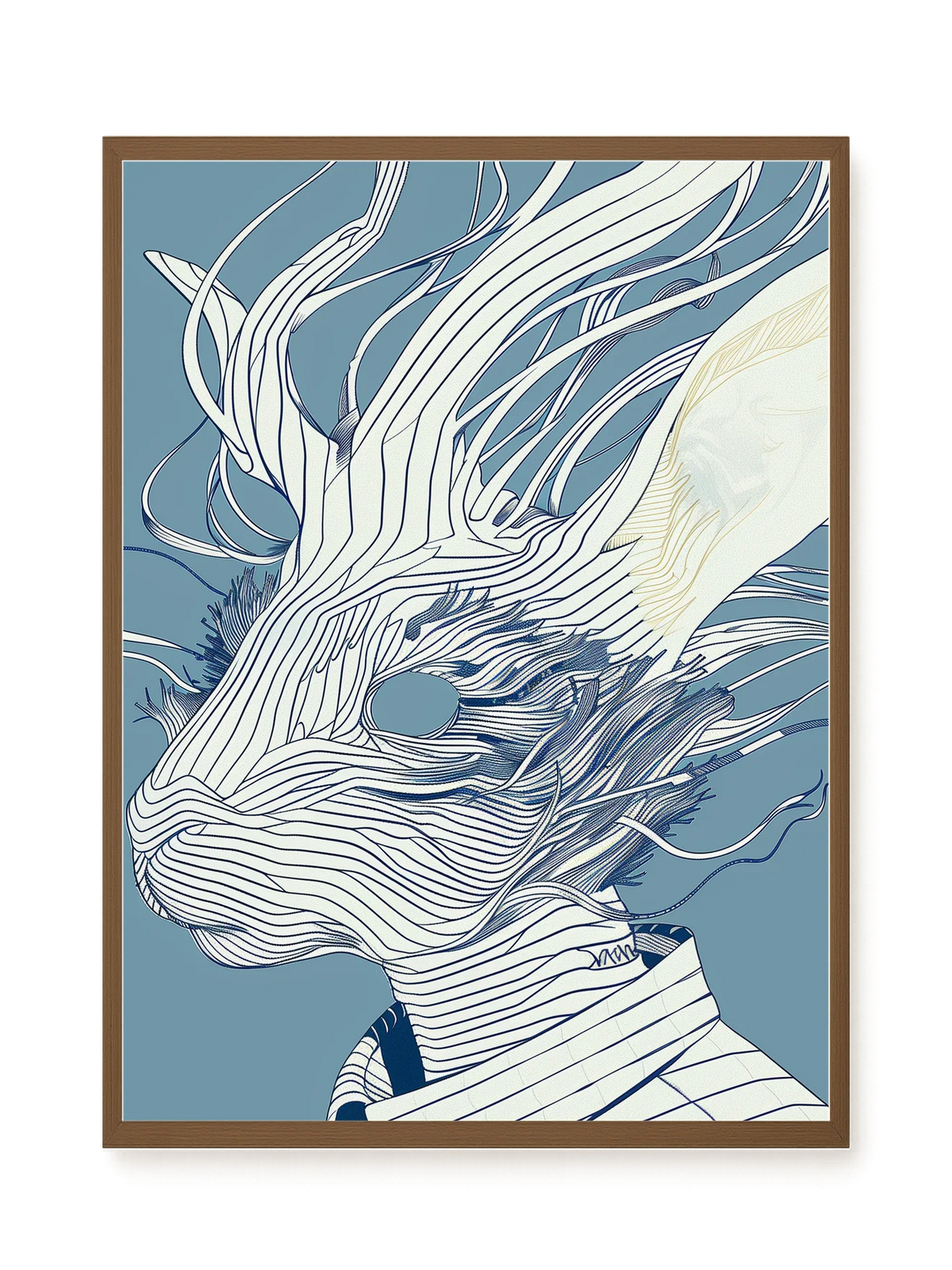 Line Rabbit Canvas Wall Art