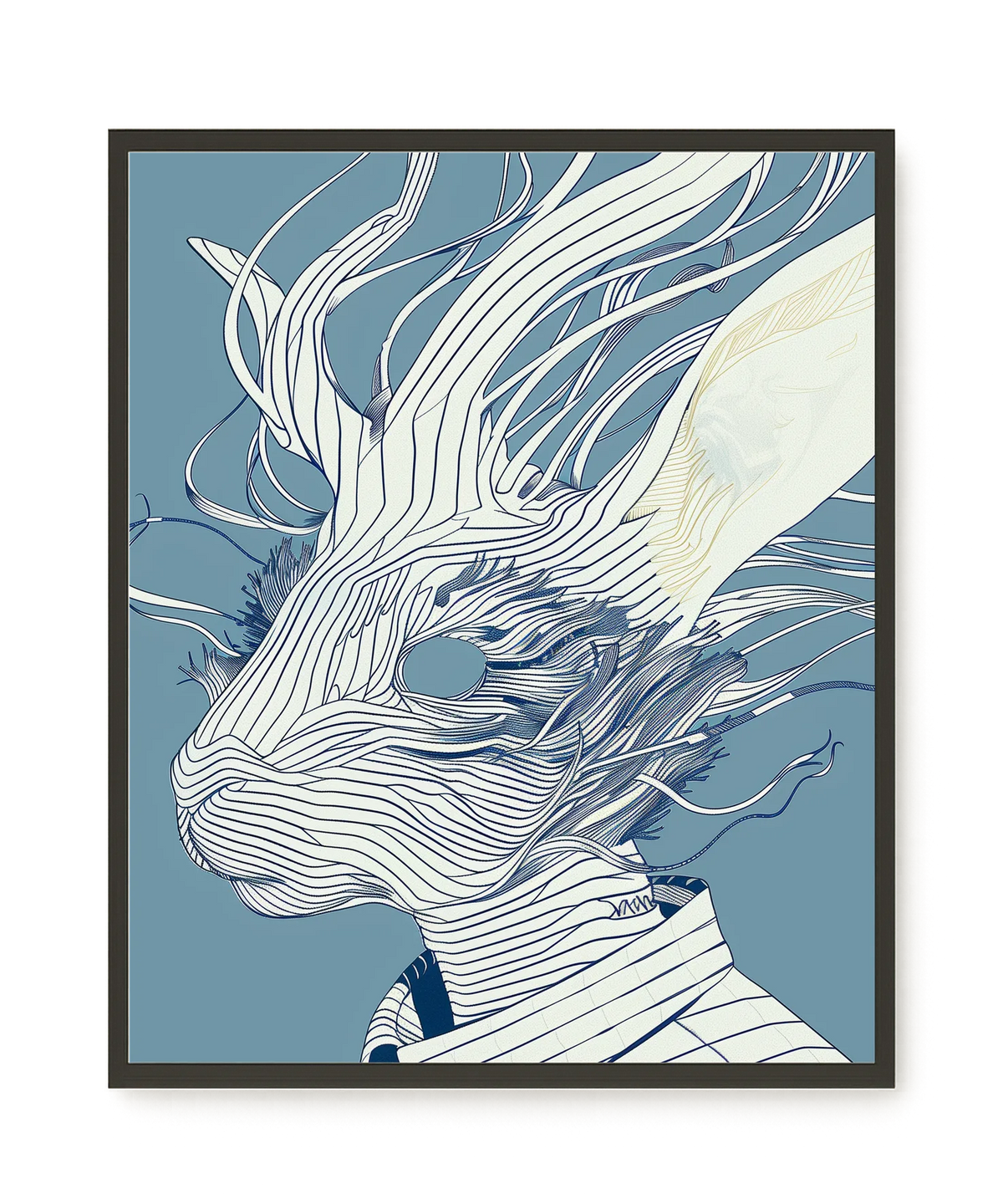 Line Rabbit Canvas Wall Art