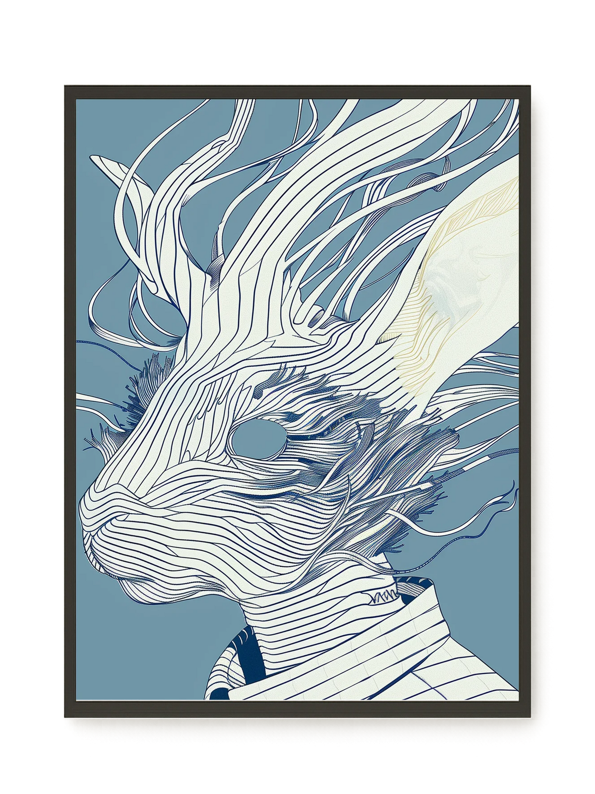 Line Rabbit Canvas Wall Art