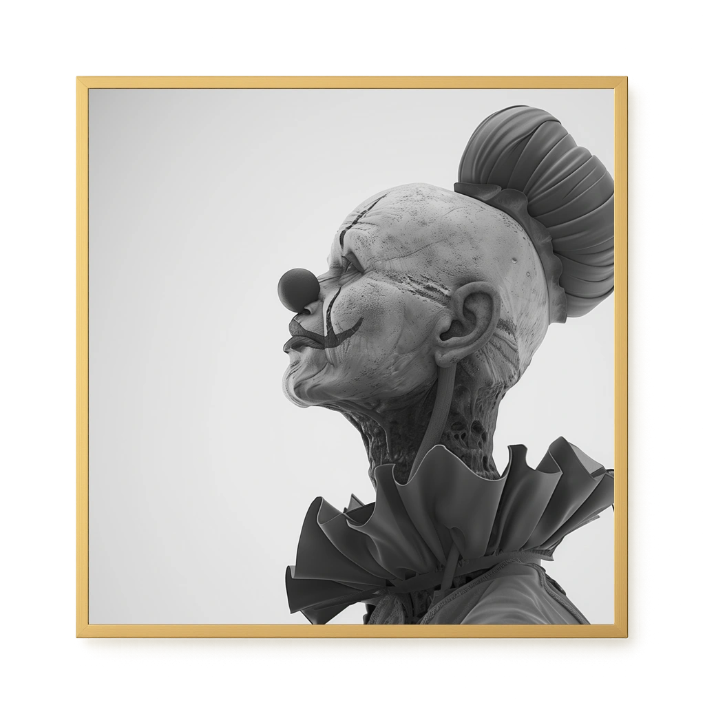 Aged Clown Canvas Wall Art