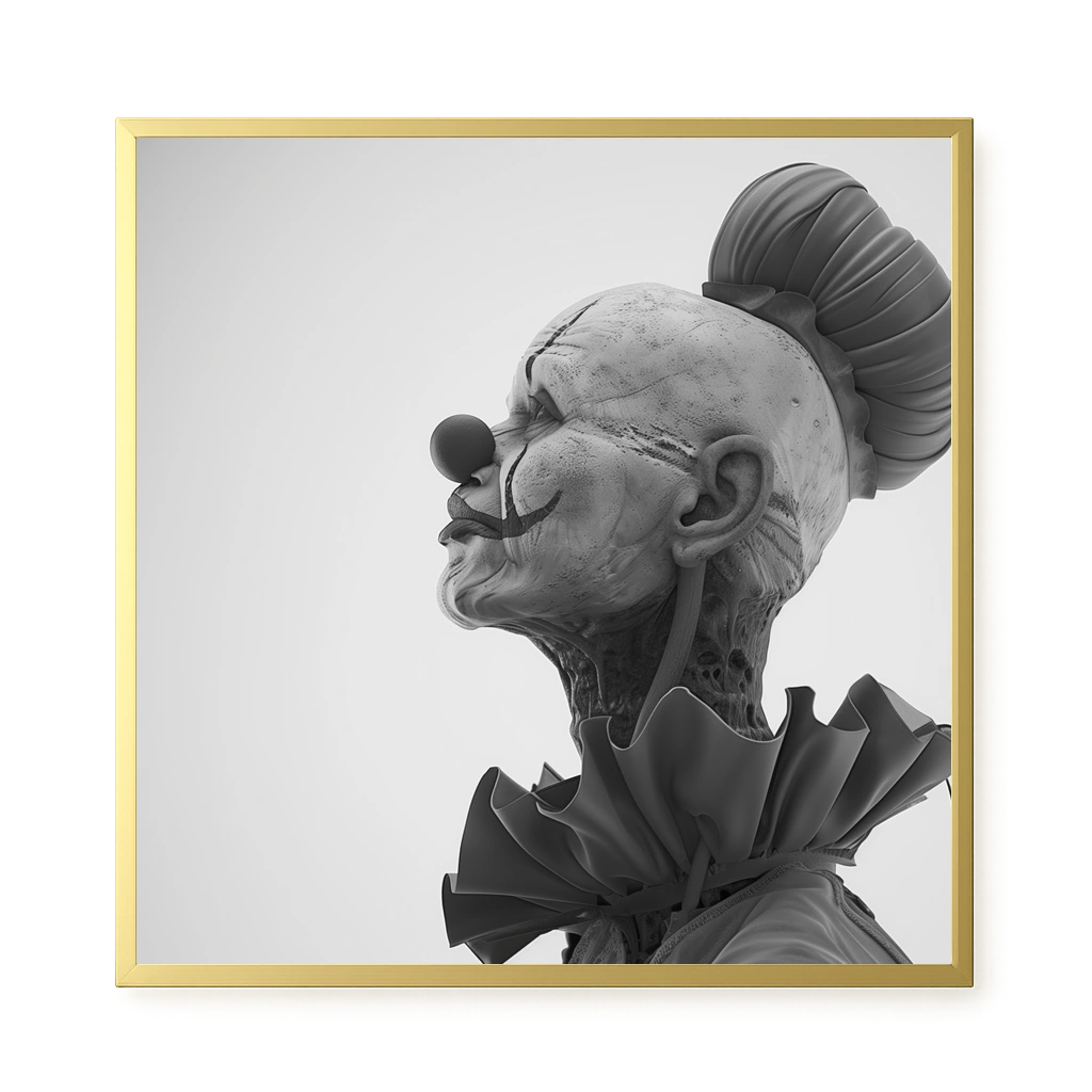 Aged Clown Canvas Wall Art