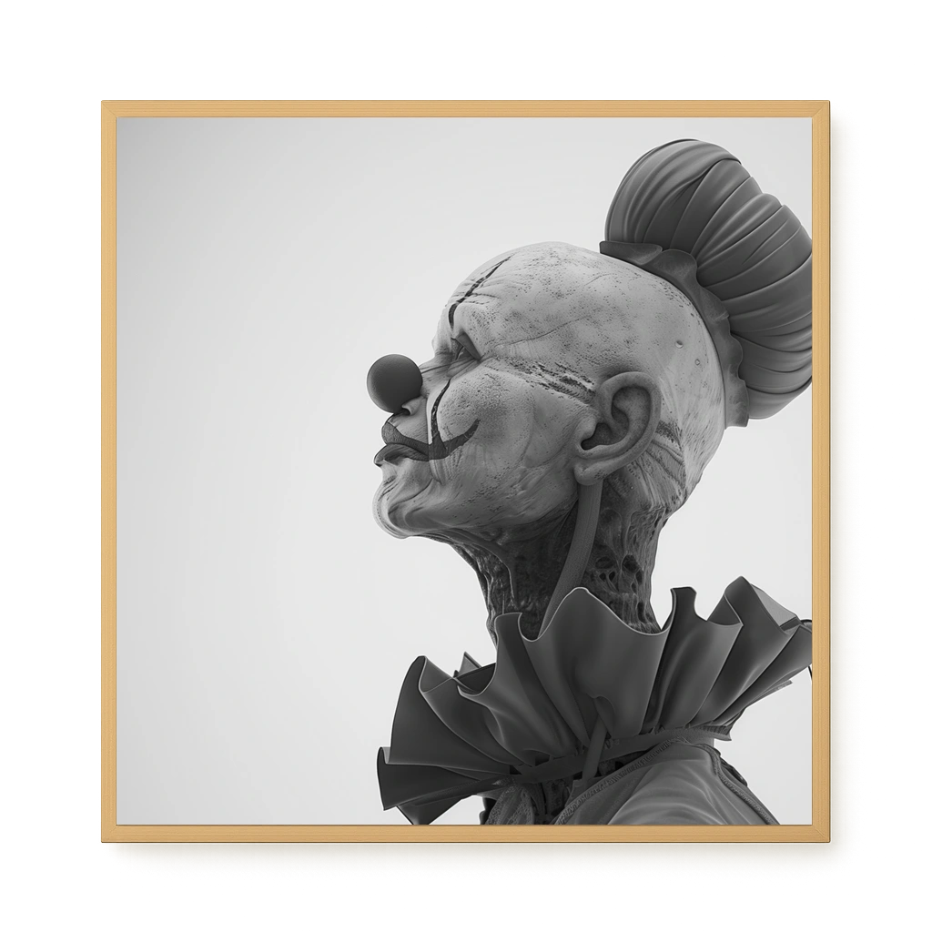 Aged Clown Canvas Wall Art