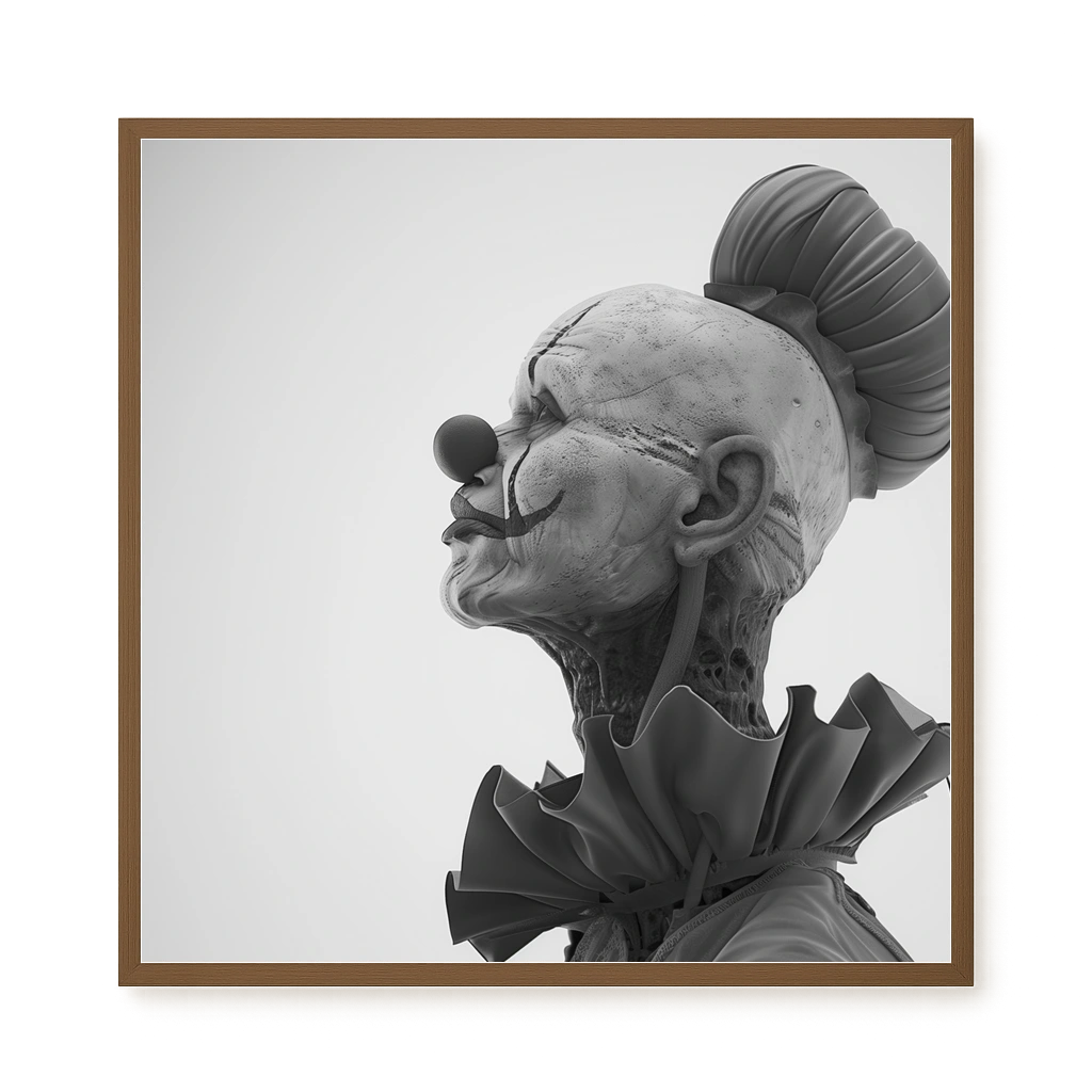 Aged Clown Canvas Wall Art