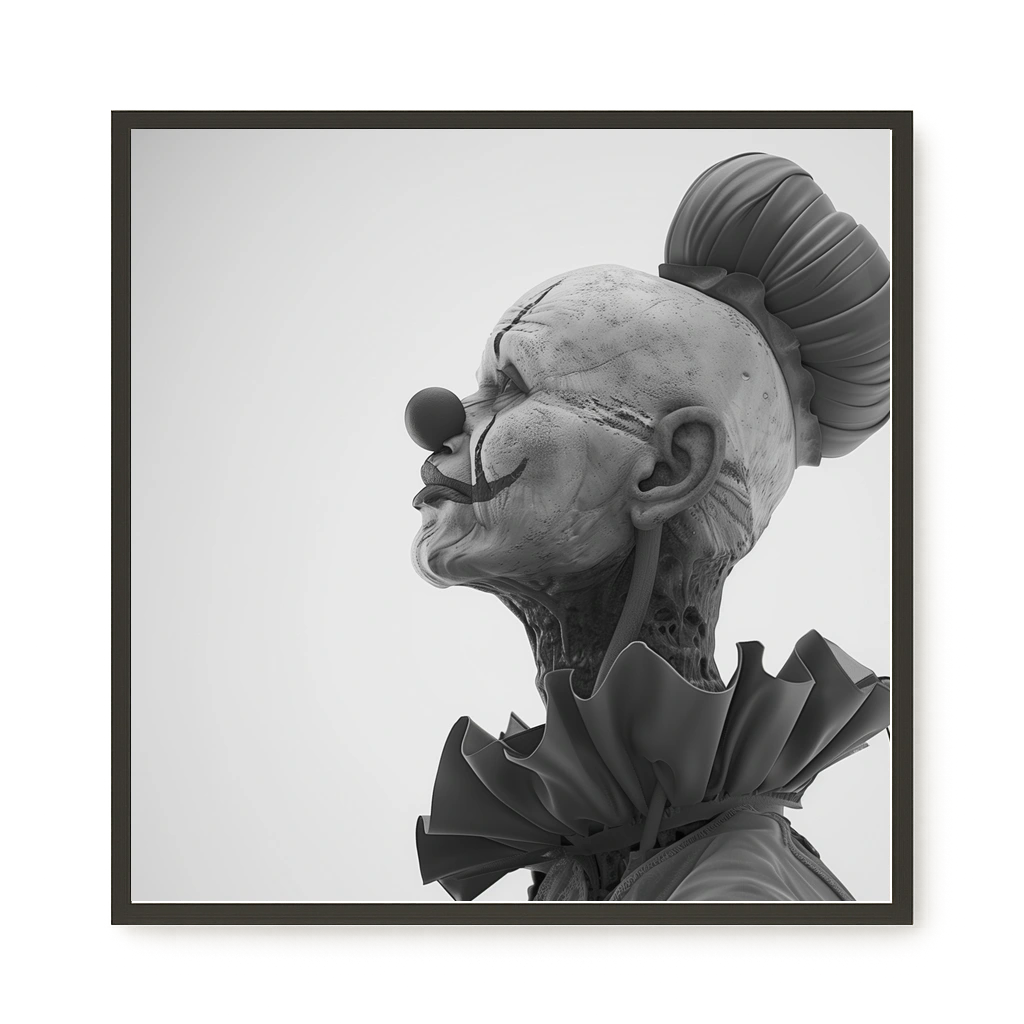 Aged Clown Canvas Wall Art