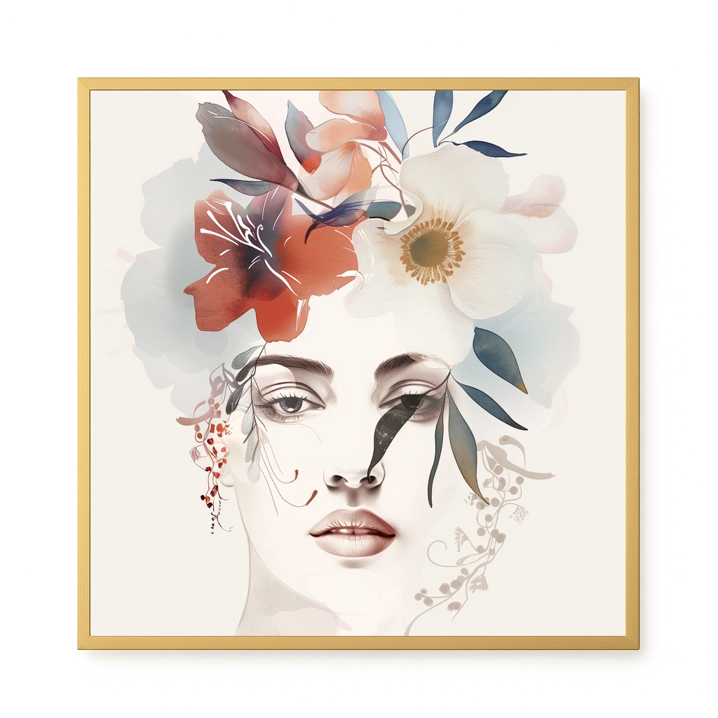 Floral Portrait Canvas Print