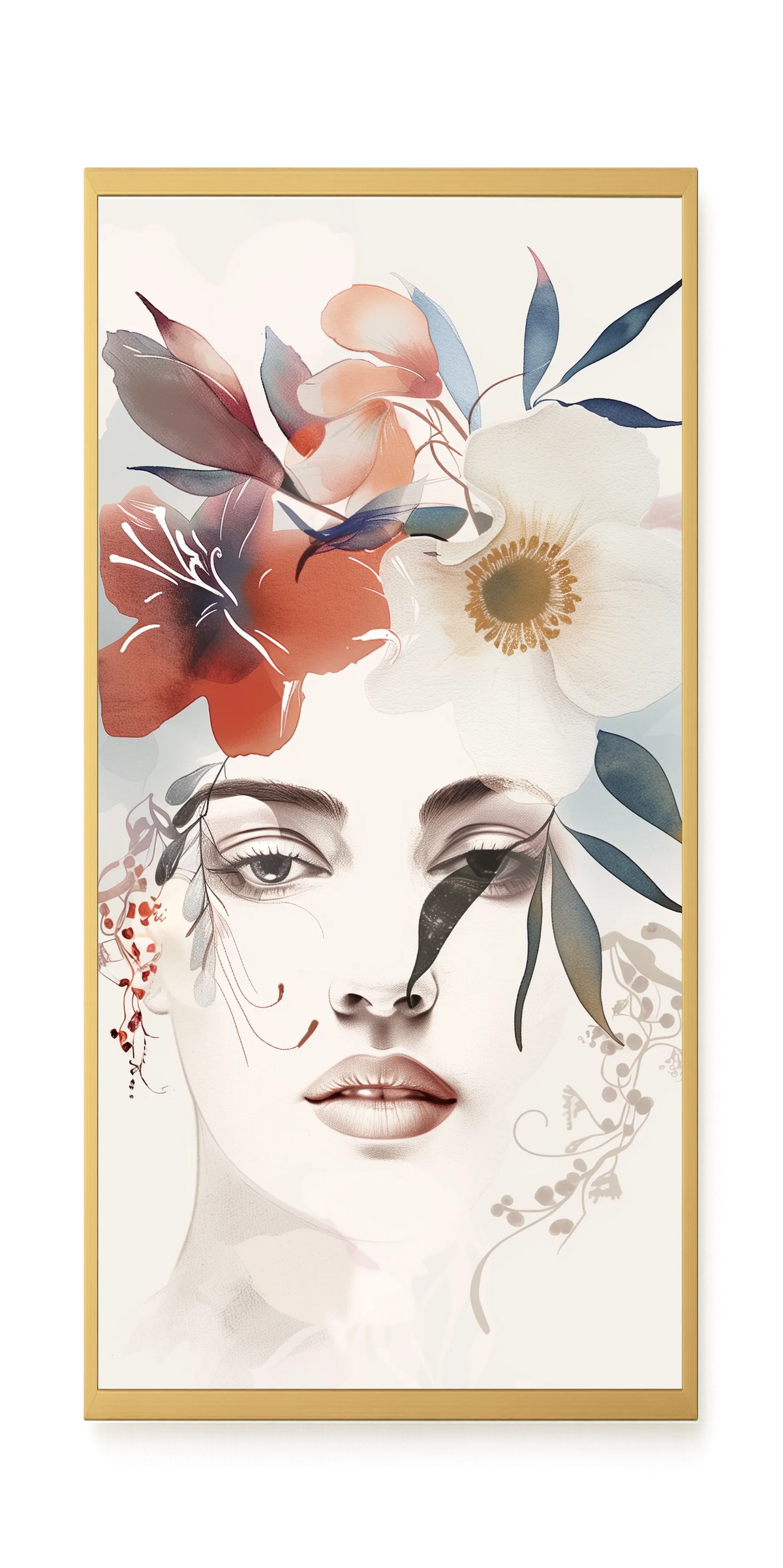 Floral Portrait Canvas Print