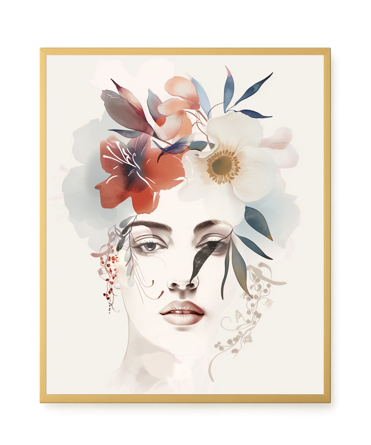 Floral Portrait Canvas Print