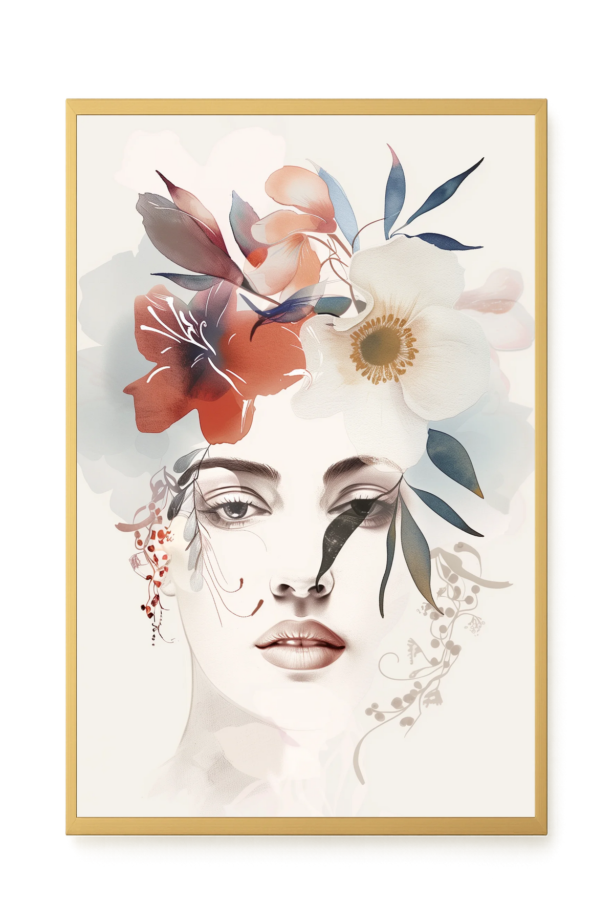 Floral Portrait Canvas Print
