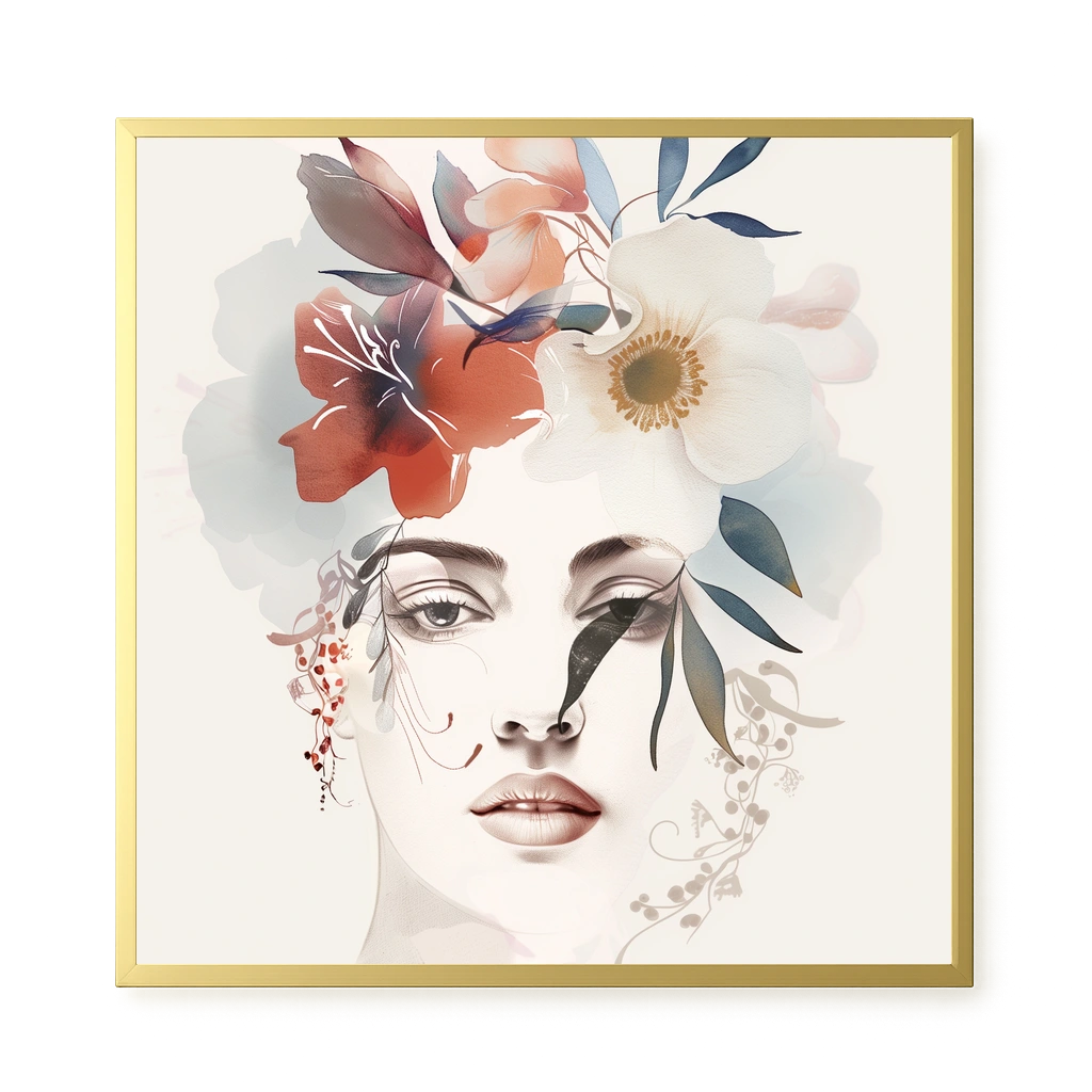 Floral Portrait Canvas Print