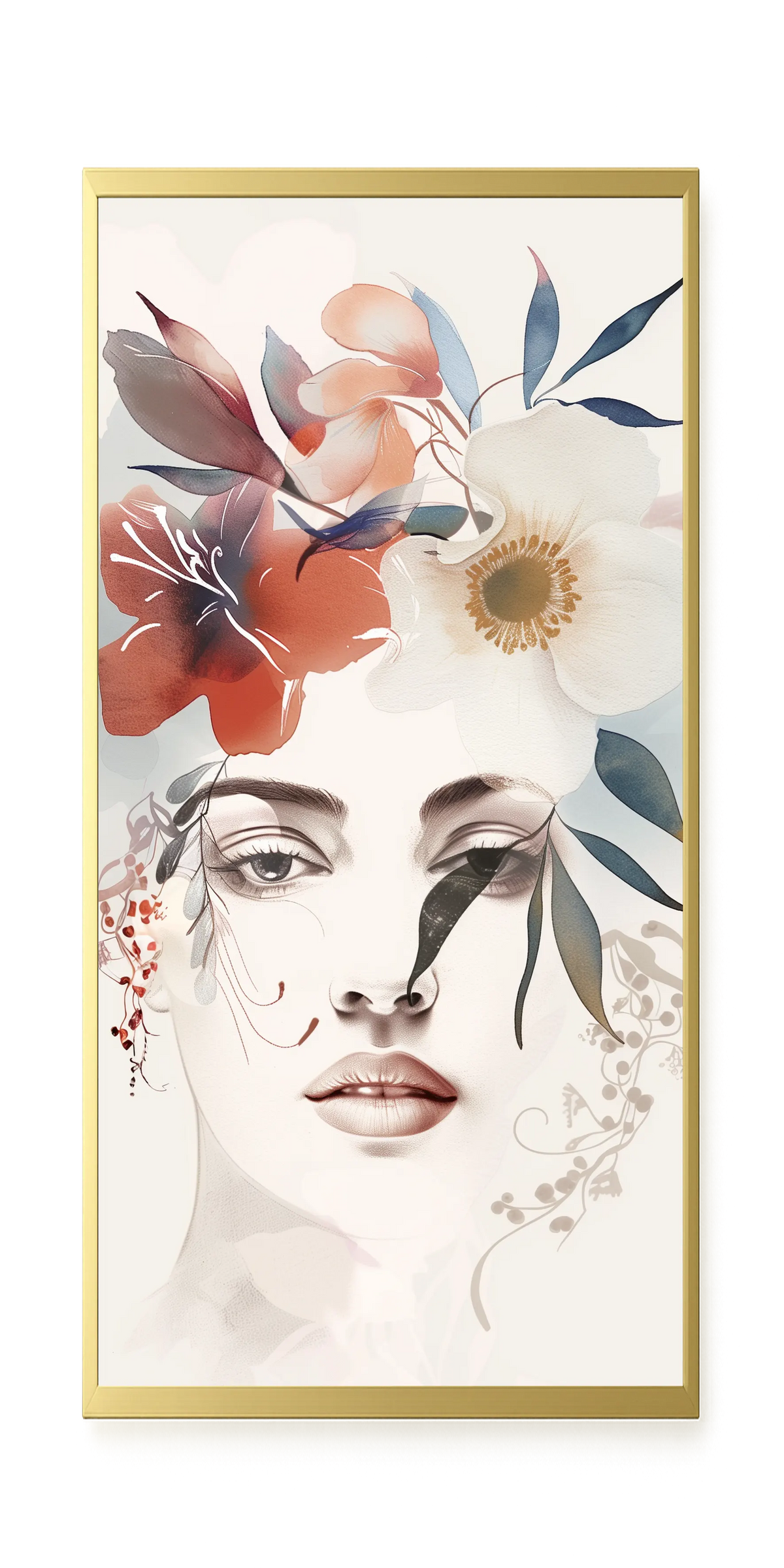 Floral Portrait Canvas Print