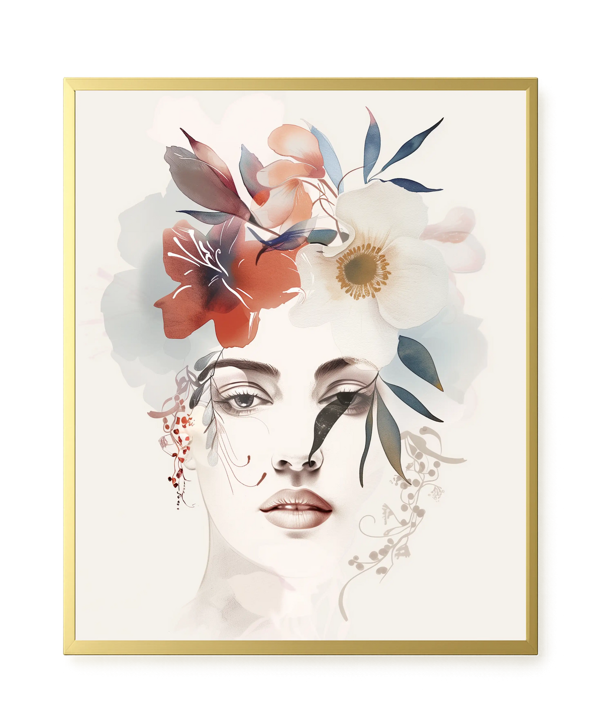 Floral Portrait Canvas Print
