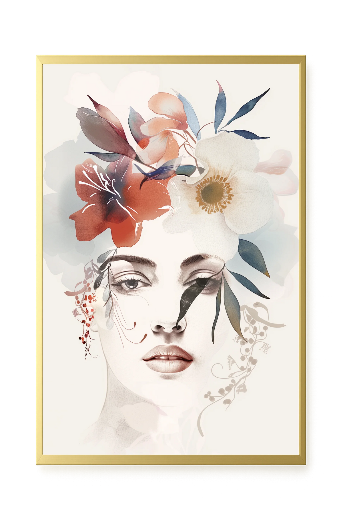 Floral Portrait Canvas Print