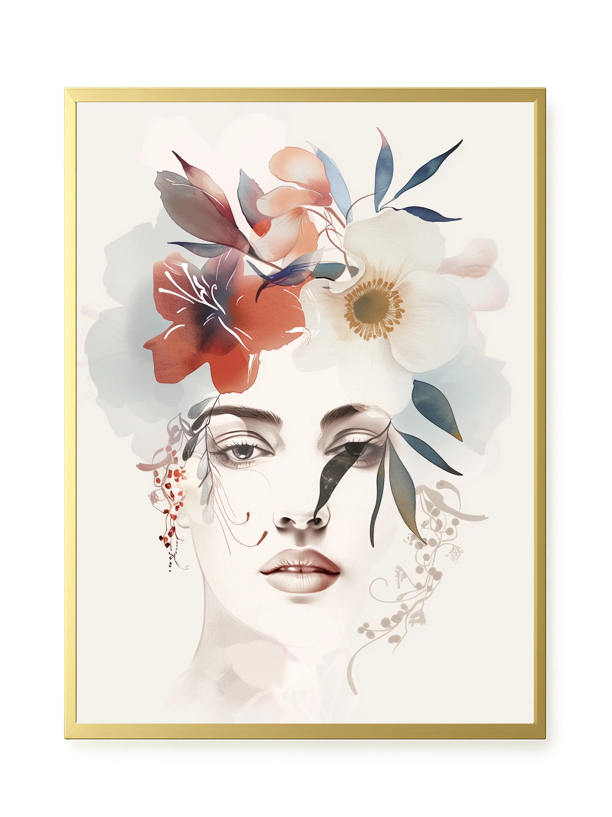 Floral Portrait Canvas Print