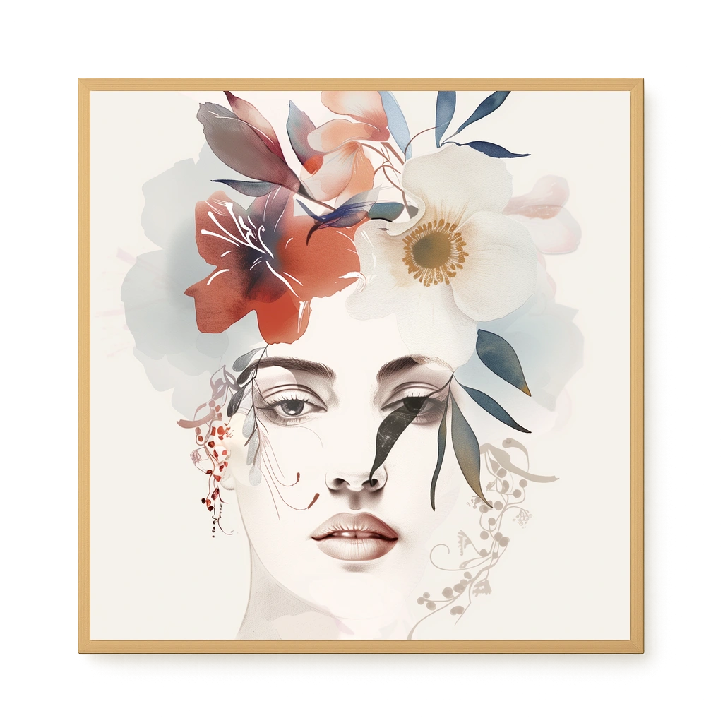 Floral Portrait Canvas Print
