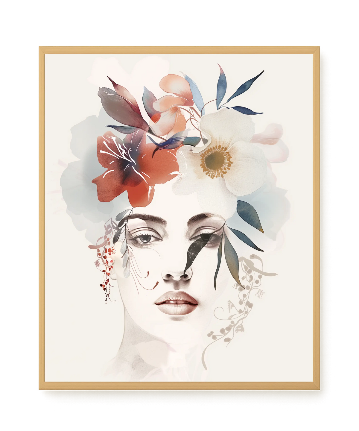Floral Portrait Canvas Print