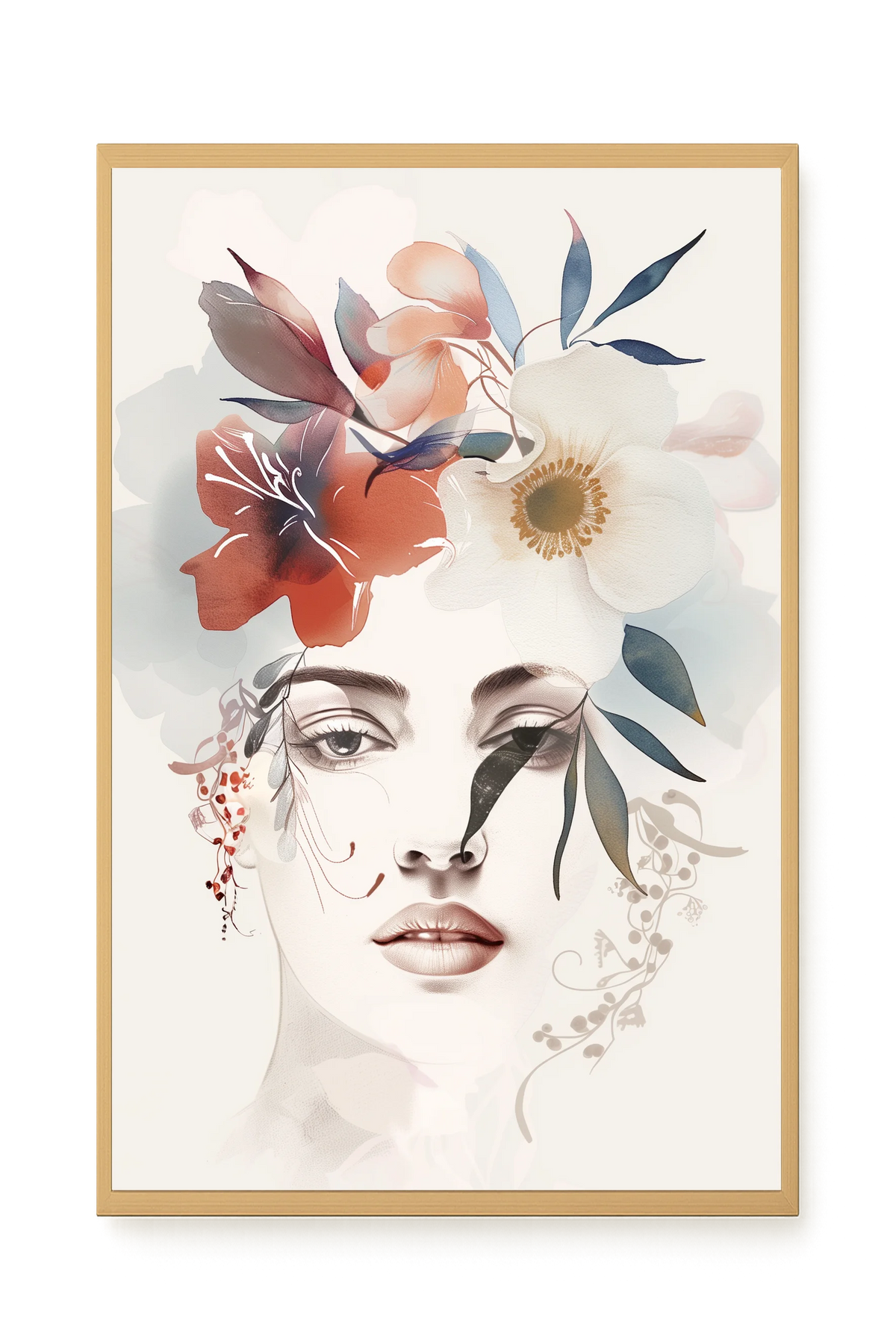 Floral Portrait Canvas Print