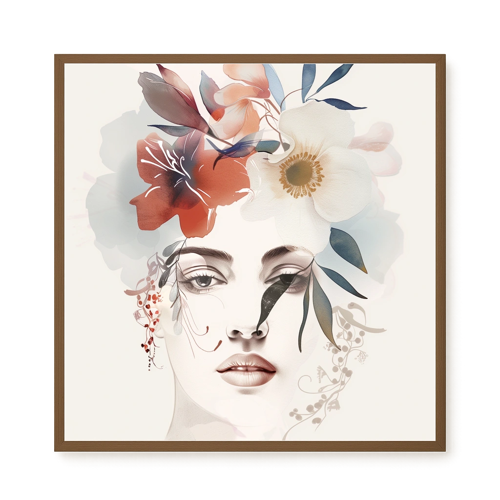 Floral Portrait Canvas Print